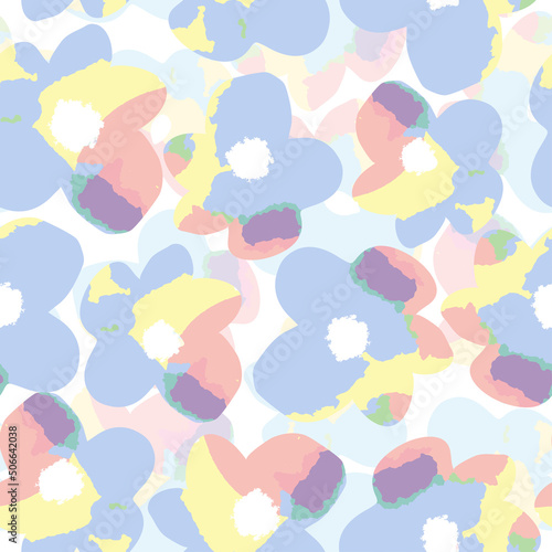 seamless cute hand drawn pastel flowers pattern background , greeting card or fabric