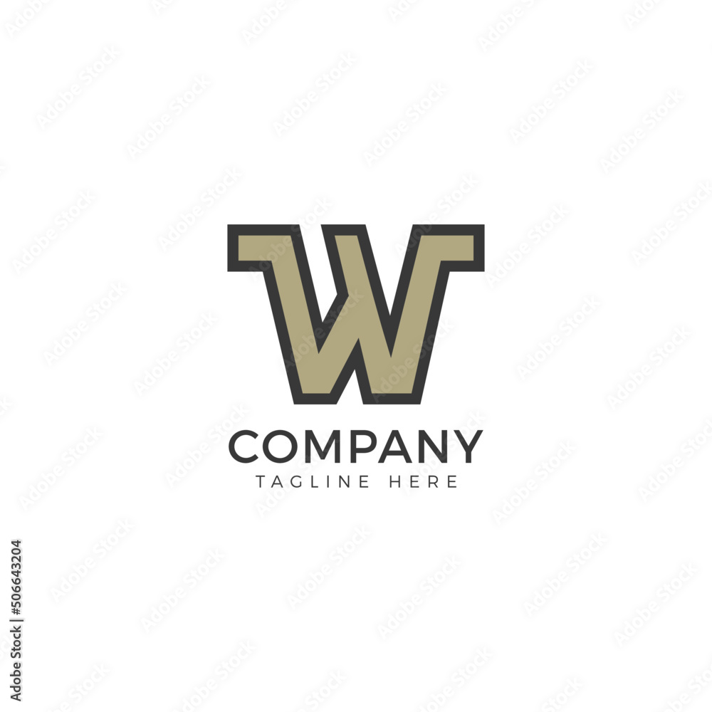 Initial W simple logo design in outline shape for brand identity, bussines, and personal logo Initial W simple logo design in outline shape for brand identity, bussines, and personal logo