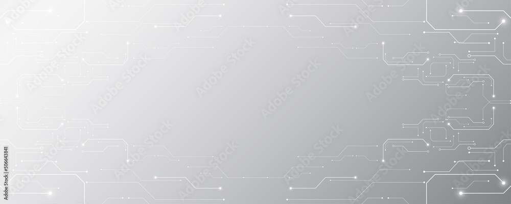 Grey white Abstract technology background, Hi tech digital connect, communication, high technology concept