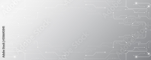 Grey white Abstract technology background, Hi tech digital connect, communication, high technology concept