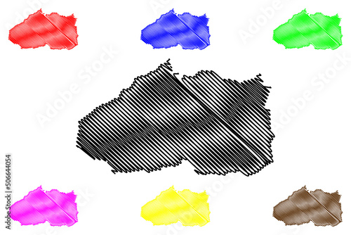 Porto Walter municipality (Acre state, Municipalities of Brazil, Federative Republic of Brazil) map vector illustration, scribble sketch Porto Walter map..