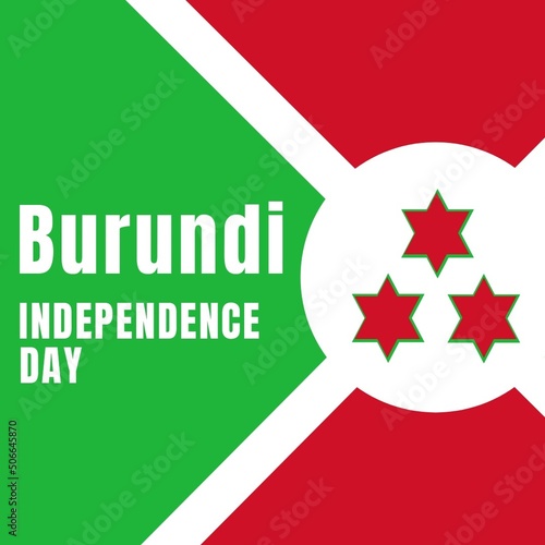 Illustrative image of burundi independence day against burundi national flag, copy space