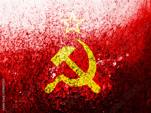 Closeup of grunge Soviet Union flag photo
