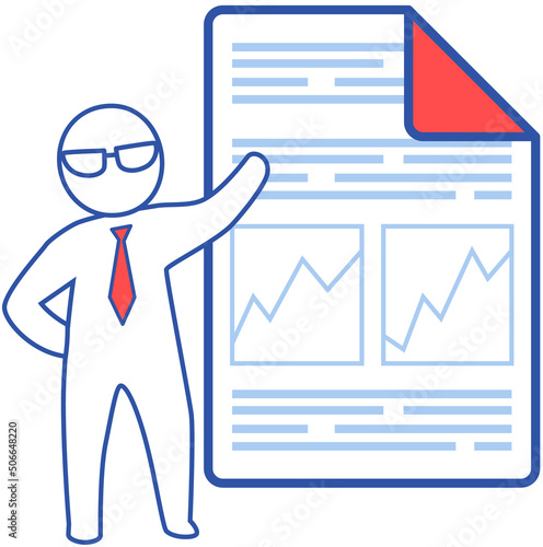 Analytics information and development statistics. Web analysis measure, product testing technology. Man analyses dashboard seo optimization, digital report. Statistical indicators and data on diagram