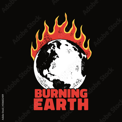 burning earth illustration