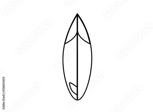 Surfboard icon - simple thin line surf icon vector illustration
