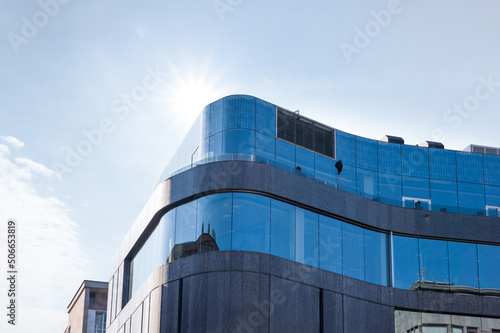 Beautiful view of modern building on sunny day