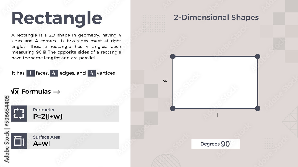 2D representation and properties of Rectangle Vector Design 2D representation and properties of Rectangle Vector Design