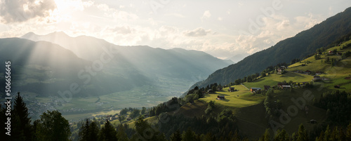 sunset mood in Zillertal, Tyrol