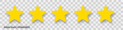 Five stars. Customer feedback concept