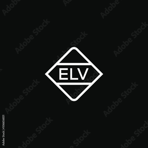  ELV 3 letter design for logo and icon.ELV monogram logo.vector illustration with black background. photo