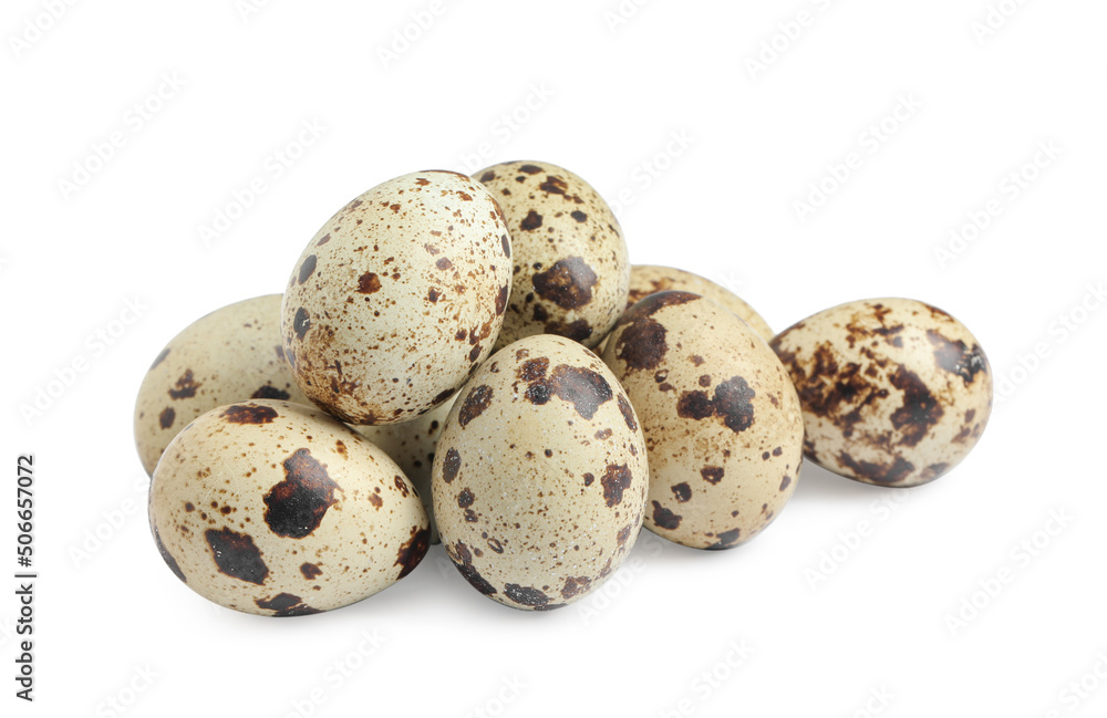 Many beautiful quail eggs on white background Many beautiful quail eggs on white background