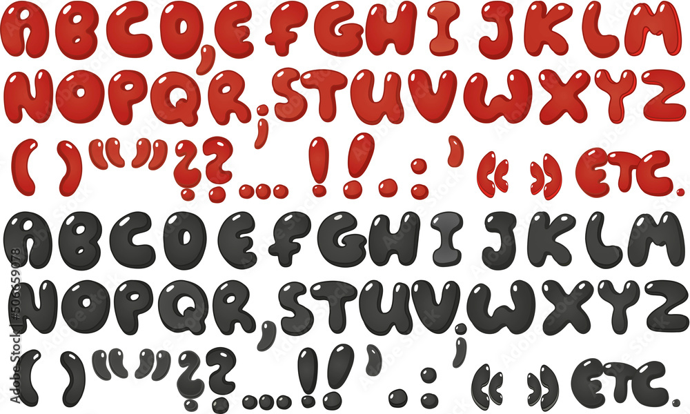 Fototapeta premium Alphabet graffiti Gris et Rouge