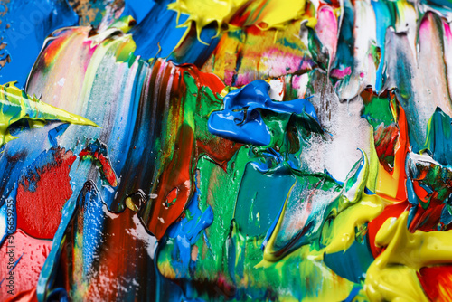 Abstract colorful acrylic paint as background, top view © New Africa