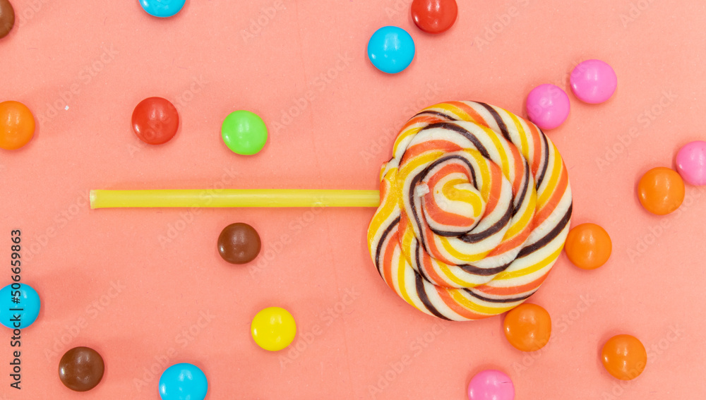 Colorful lollipop isolated on background