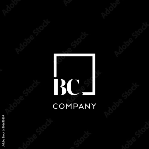 Letter BC simple square logo design ideas