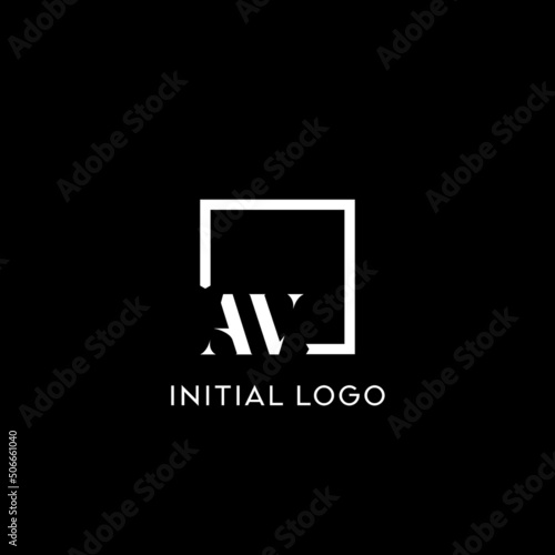 Letter AV simple square logo design ideas