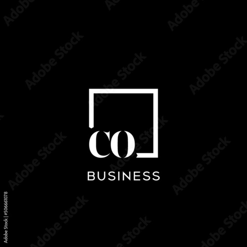 Letter CO simple square logo design ideas