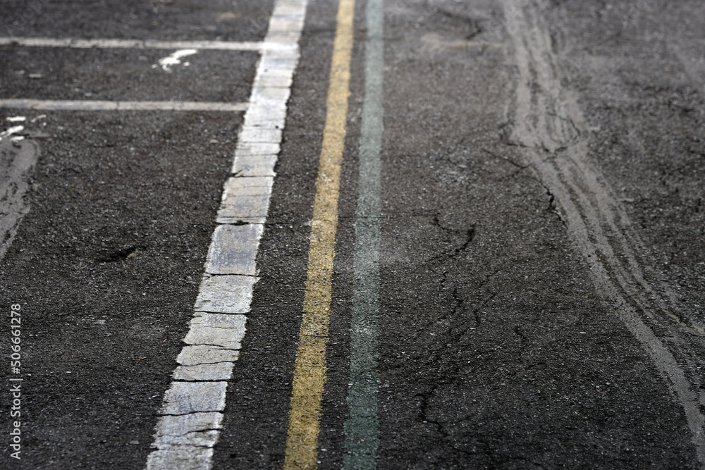 lines on asphalt