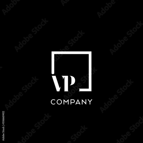 Letter VP simple square logo design ideas photo