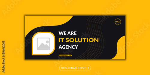 Professional It technology social media web banner template design
