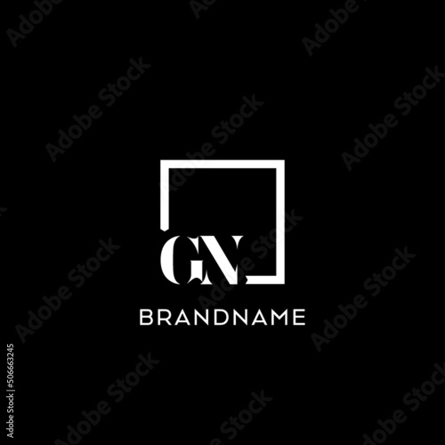 Letter GN simple square logo design ideas photo