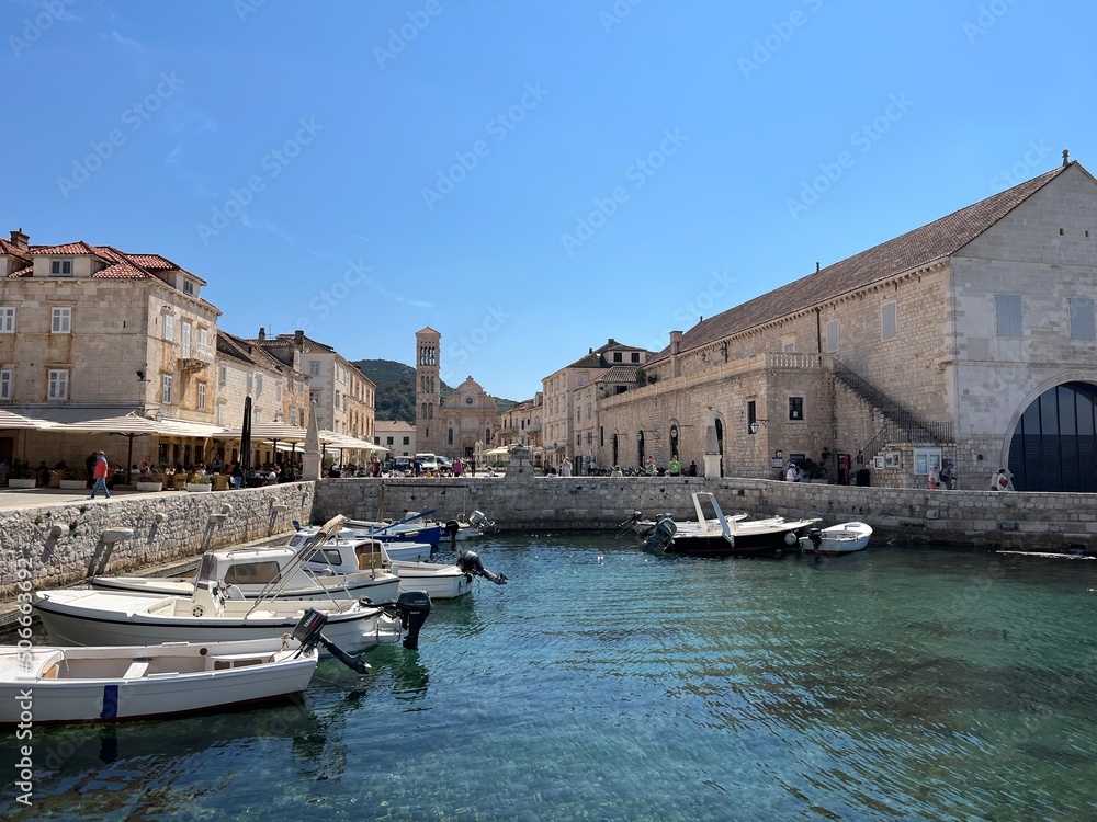 Harbour in Hvar Town, Croatia