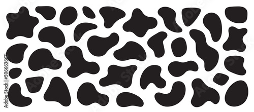 Vector liquid shadows random shapes. Black cube drops simple shapes
