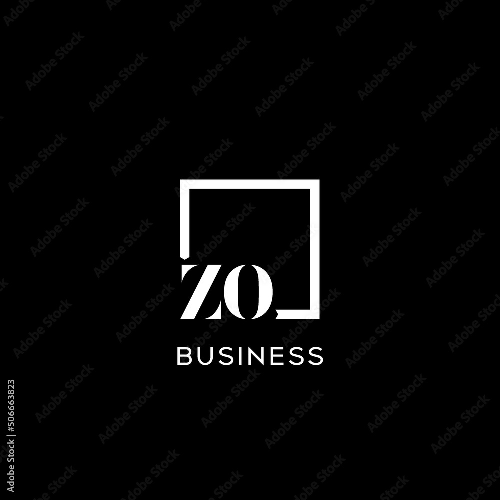 Letter ZO simple square logo design ideas - obrazy, fototapety, plakaty 