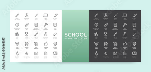 Set of Vector School Icons Illustration can be used as Logo or Icon in premium quality