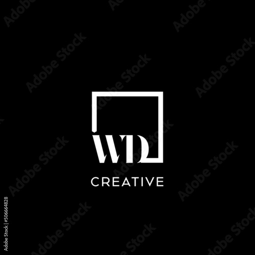 Letter WD simple square logo design ideas photo