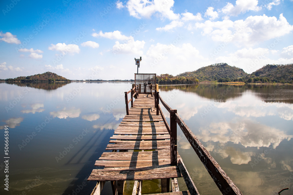 Fototapeta premium Sub Lek Reservoir, lake in LopBuri, Thailand
