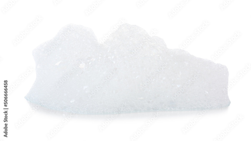 Drop of fluffy bath foam isolated on white Drop of fluffy bath foam isolated on white