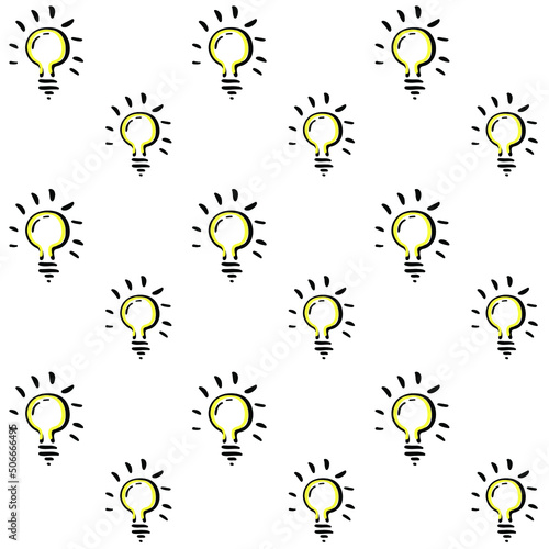 Computer with a grapth and light bulbs vector illustration. Business ideas, team work icons. Data science sketch element. Computer security hand drawn illustration
