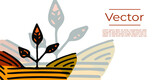 Sprout growth vector illustration. Harvest season hand drawn background. Farm field media banner