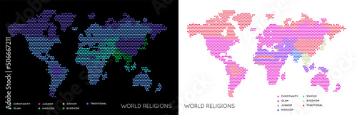 Set of Vector Flat Maps of the World. Infographic. Map Data.