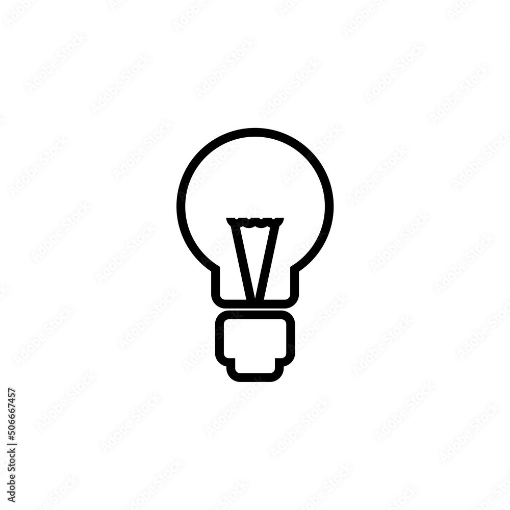 Light bulb icon in flat style isolated on white background Light bulb icon in flat style isolated on white background