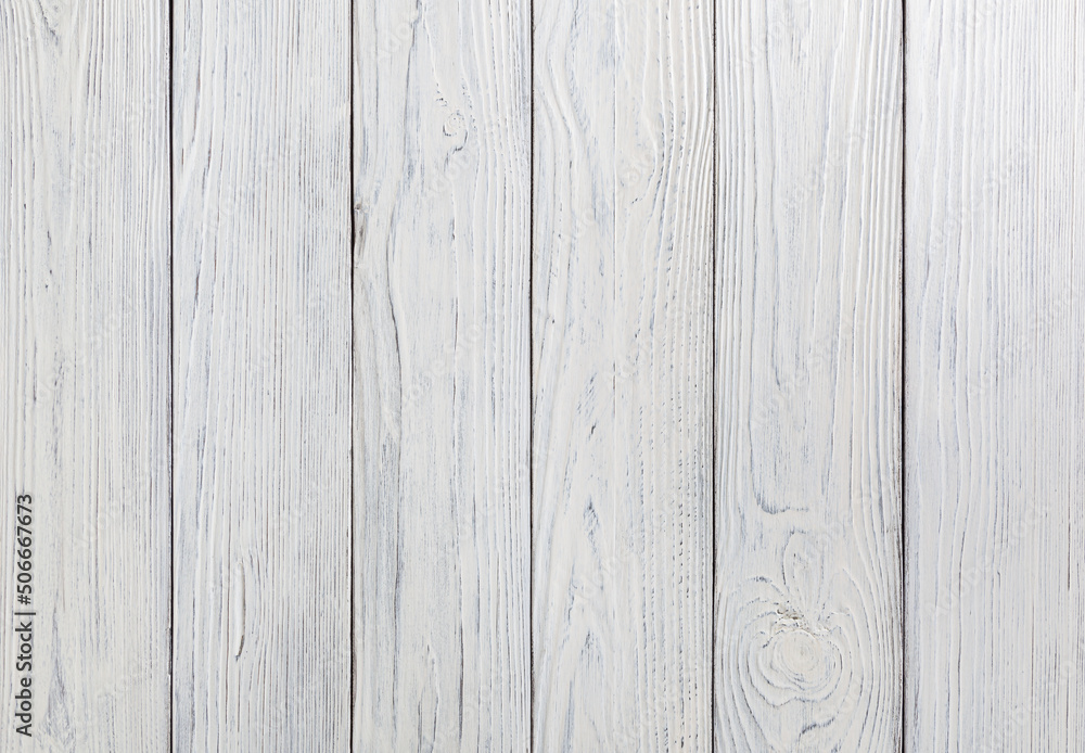 Naklejka premium White wooden background. Kitchen table.