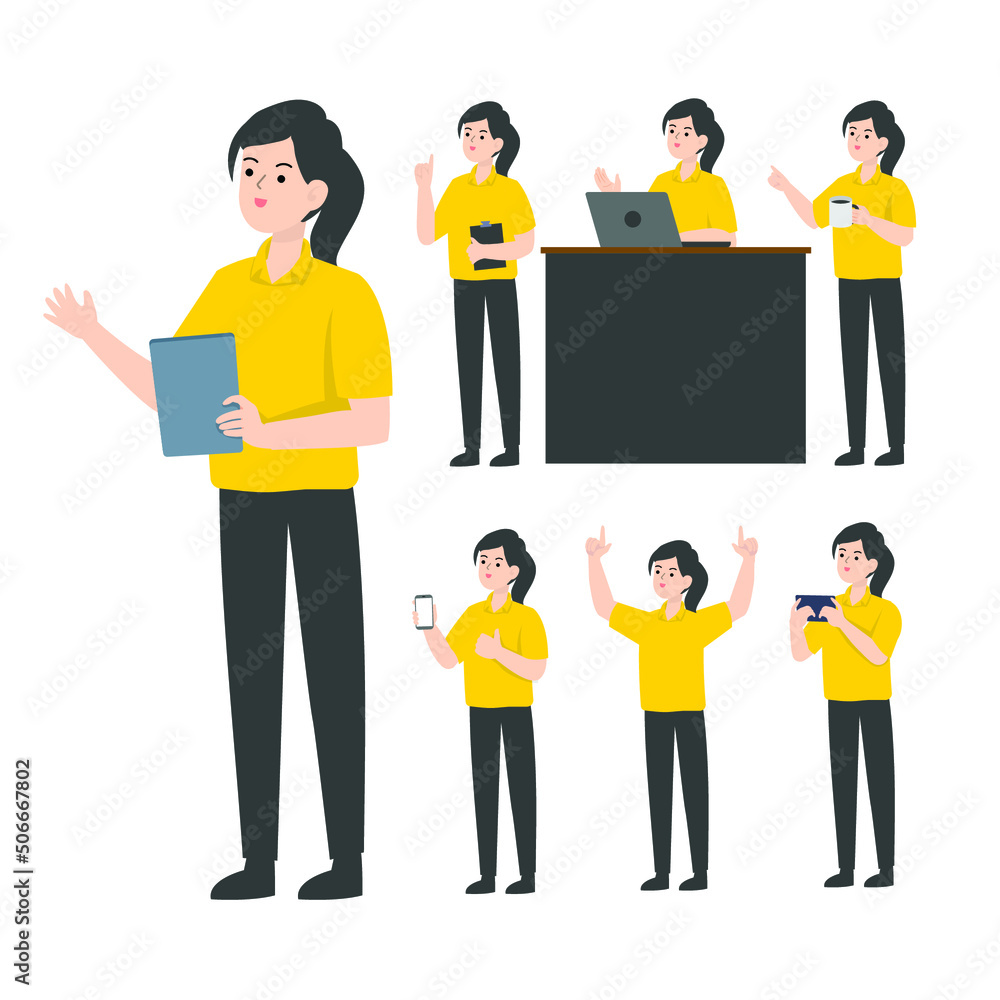 Obraz premium Saleswoman character design presenting concept