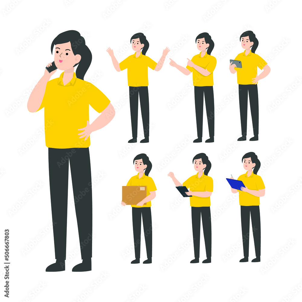Fototapeta premium Saleswoman character design presenting concept