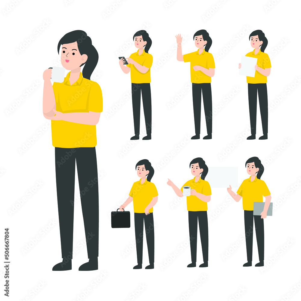 Obraz premium Saleswoman character design presenting concept
