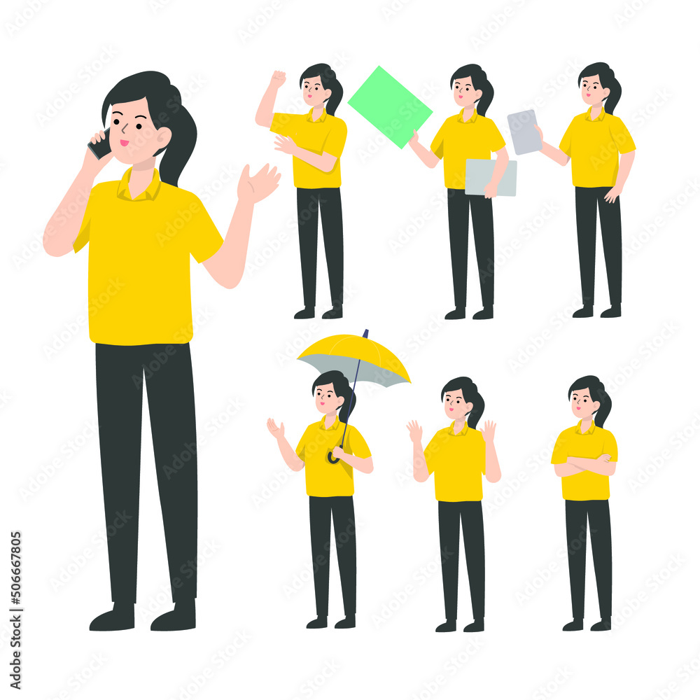 Fototapeta premium Saleswoman character design presenting concept
