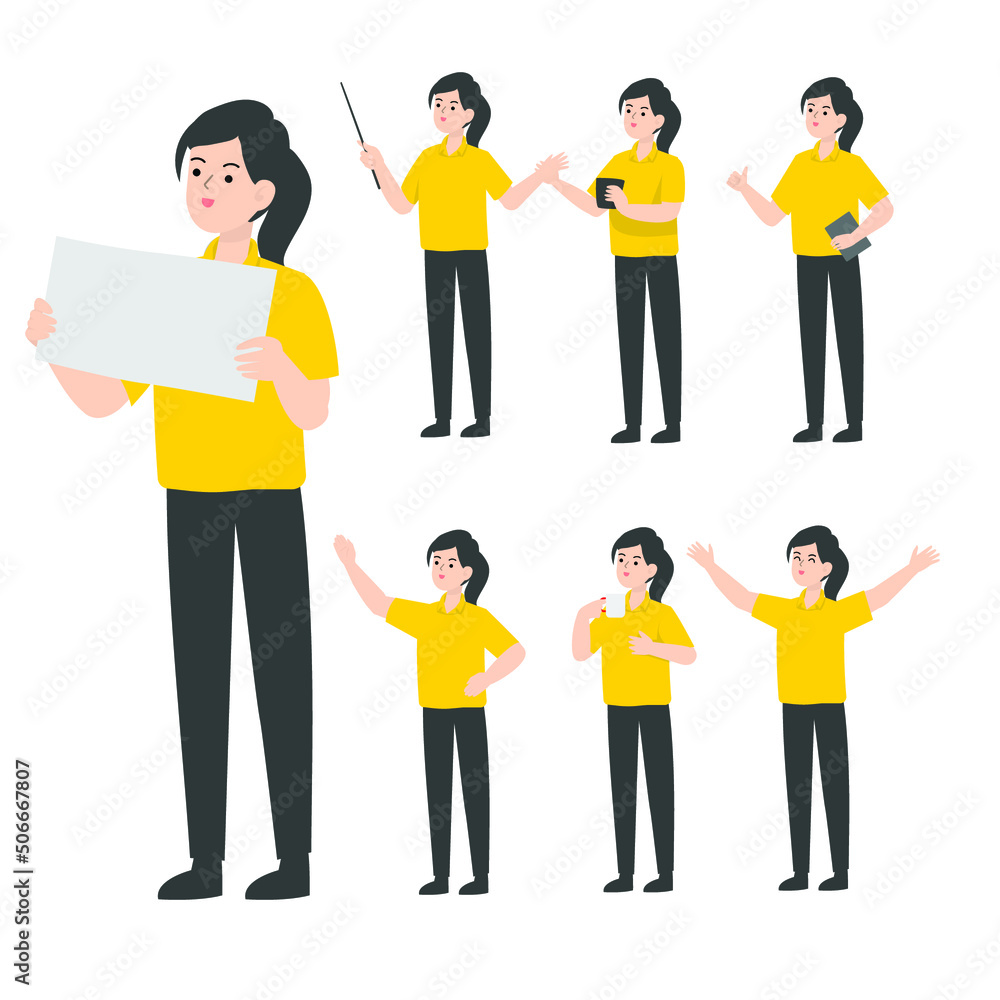 Obraz premium Saleswoman character design presenting concept