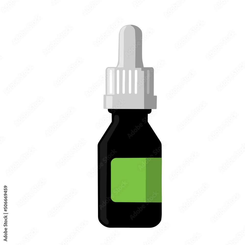 Cosmetic dropper for serum, skincare oil beauty products. Mock up jar. Vector illustration for natural eco cosmetics advertising Cosmetic dropper for serum, skincare oil beauty products. Mock up jar. Vector illustration for natural eco cosmetics advertising