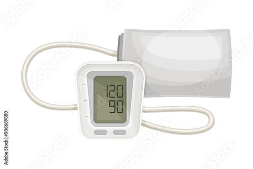 Sphygmomanometer as Medical Device for Measuring Blood Pressure Vector Illustration