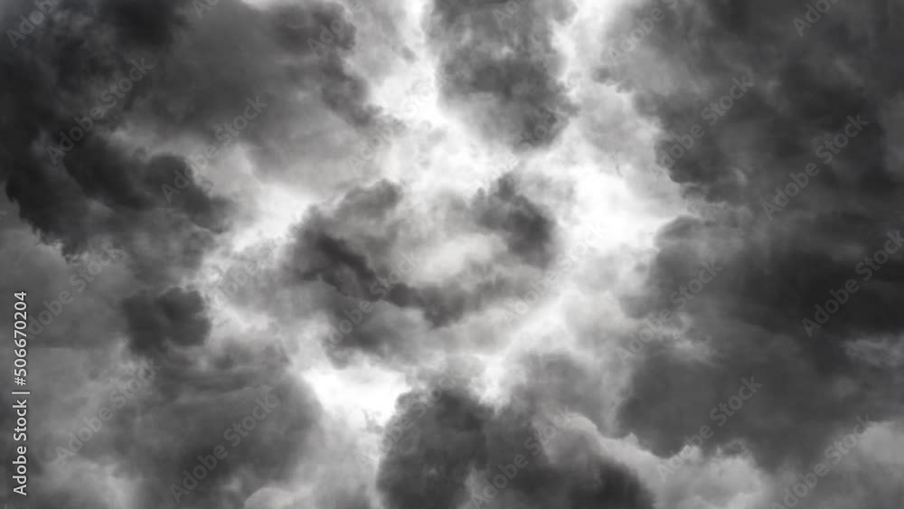 POV a thunderstorm inside the dark clouds floating in the sky POV a thunderstorm inside the dark clouds floating in the sky