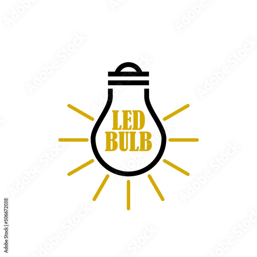 Led bulb lamp icon isolated on white background