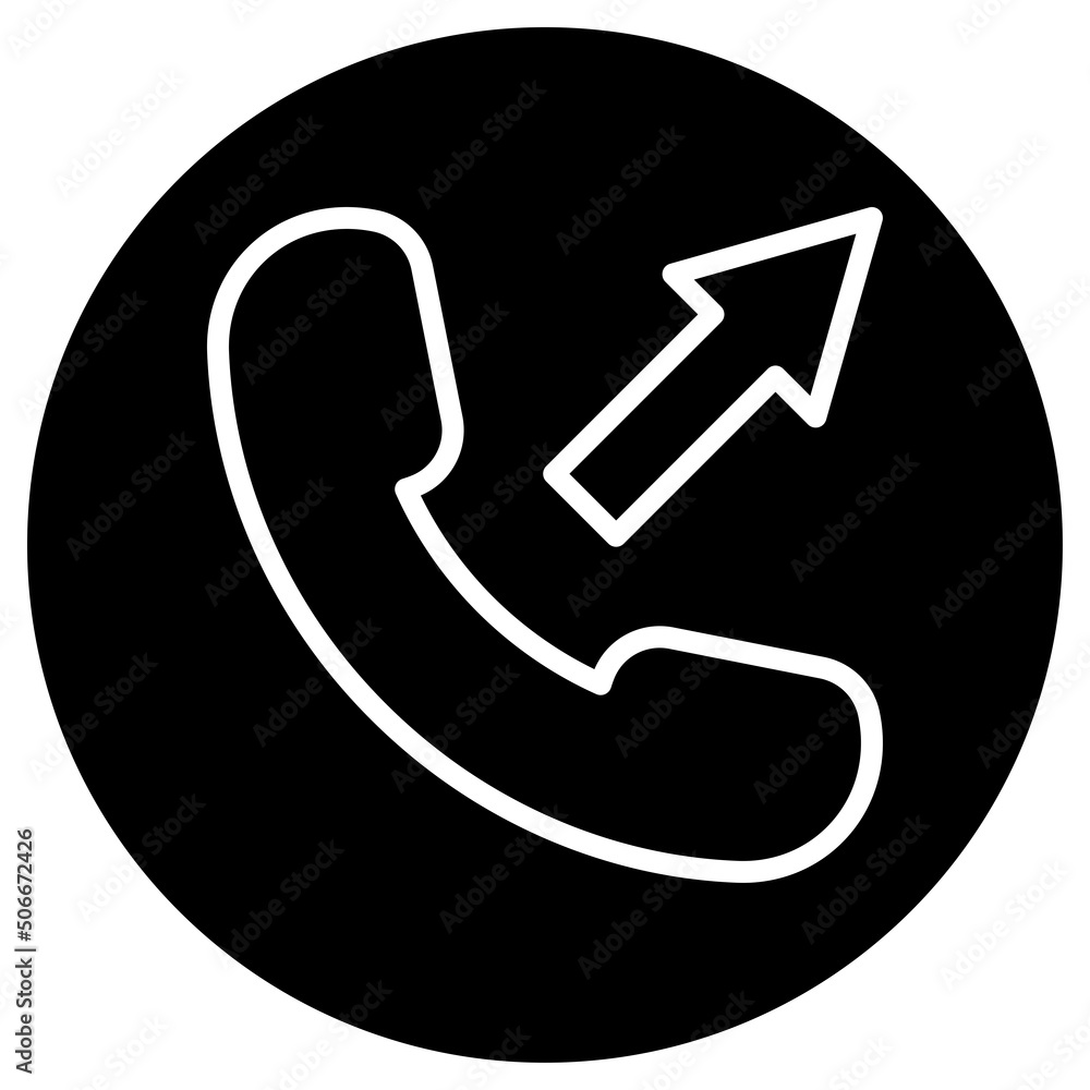 Call simple icon vector. Flat design. White icon on black circle. White background.ai Call simple icon vector. Flat design. White icon on black circle. White background.ai