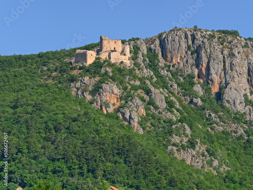 Prozor Fortress just above the town of Vrlika in Croatia photo