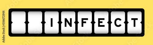 Black color in word infect on slot banner with yellow color background